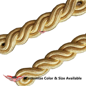 KEW Customize <b>Braided</b> Epaulettes Shoulder Boards Gold Mylar Thread Eco-Friendly Vintage Embroidered Garment <b>Accessories</b> - Product Image 2