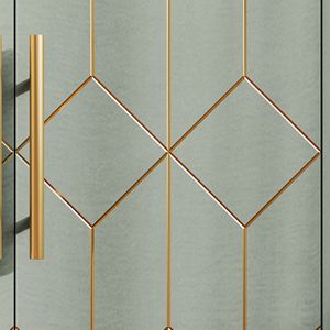 Modern 4-<b>Door</b> Credenza Accent Cabinet with Elegant Gold <b>Trim</b> Spacious Buffet Storage for Living Dining and Kitchen Areas - Product Image 5