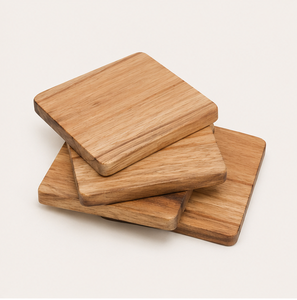 Handcrafted Square Wooden <b>Coasters</b> Set Premium Natural Walnut Wood <b>Drink</b> <b>Coaster</b> Eco-Friendly Heat-Resistant Table Pads On Sale - Product Image 1