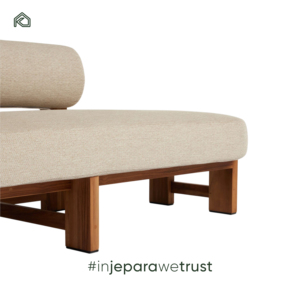 Top Rated Modern Teak Wood Chaise Lounge Daybed Sofa-Eco-Friendly Waterproof Oatmeal Accent Chair for Hotel Dining Furniture - Product Image 3