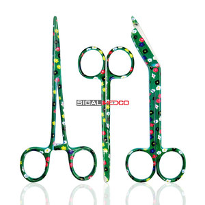 Kit d'instruments chirurgicaux 3 pièces : hémostatique et ciseaux, avec ciseaux de Lister pour bandages et ciseaux hémostatiques pour la suppression des sutures - Product Image 1