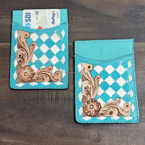 กระเป๋าสตางค์หนังวัวแท้ลายตารางสไตล์ตะวันตกแบบสลิมสำหรับใส่บัตรเครดิต  ขนาดพกพาสะดวก ใช้ได้ทุกวัน เหมาะสำหรับทั้งชายและหญิง รุ่นใหม่ล่าสุด - Product Image 4