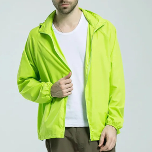 Veste à capuche zippée intégrale OEM pour activités de plein air, veste de sport performante, coupe-vent et imperméable, légère, en tissu ripstop - Product Image 2