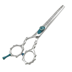 Tijeras Profesionales de Acero Inoxidable para Adelgazar el Cabello, 30 Dientes, para Diestros, Mango Inclinado, Tijeras de Texturizado para Salón y Barbería - Product Image 1