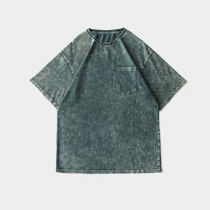 Camiseta de algodón 100% con lavado al chorro de azufre para hombre, talla grande, corte holgado, estampada, de peso pesado, nuevo estilo, venta al por mayor - Product Image 2