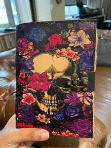 New Era Skull Leather Journal Vintage A5 Creative Handmade Halloween Spells Notebook Deckle-edge Antique Paper Sewn Binding Gift - Product Image 1