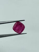 Batu Permata Spinel Alami Langka Kualitas Premium Potongan Cushion Merah Kemerahan 7mm 2.10cts 100% Batu Asli & Alami