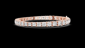 Pulsera de tenis de lujo con moissanita, plata 925 chapada en rodio, piedras de corte redondo, estilo Iced Link, elegante, para boda, regalo para mujer, joyería - Product Image 5