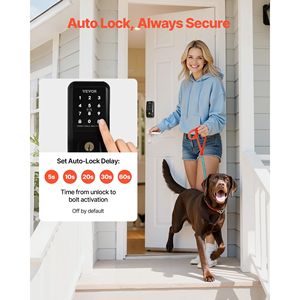 Serrure intelligente personnalisable à entrée sans clé avec pavé tactile, pêne dormant électronique avec carte IC, anti-regard indiscret, entrée à clé, verrouillage automatique - Product Image 4