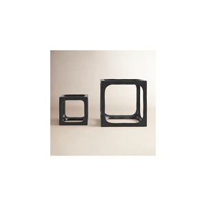 Juego de 2 Esculturas Cúbicas de Aluminio Negro, Escultura Cuadrada Hueca Minimalista Moderna, Decoración para el Hogar, Hechas a Mano, para Bodas y Diwali - Product Image 4
