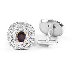 Boutons de manchette en spinelle noire naturelle, argent allemand, pierres précieuses de luxe, cadeau de mariage personnalisé pour homme, bijoux formels, Noël - Product Image 4