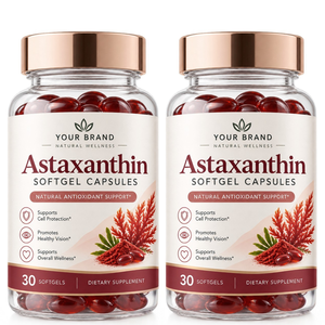 OEM/ODM Astaxanthine pure à 100 % en gélules molles 12 mg, complément naturel d'astaxanthine pour la santé de la peau, la santé oculaire et la protection antioxydante - Product Image 2