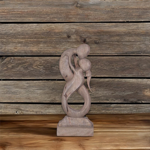 Embrace of Souls Handcrafted <b>Wooden</b> <b>Sculpture</b>, Two Embracing Figures Elegant Modern Art Decor for Homeor Meaningful Gift Purpose - Product Image 1