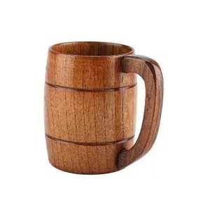 Jarra de Cerveza de Madera Clásica Vintage Oscura, Hecha a Mano, de Madera Maciza, Taza de Café, Ecológica, a Prueba de Fugas, Duradera, para Negocios - Product Image 3