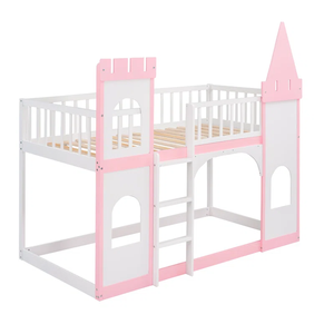 Vente en gros de lits jumeaux blancs et roses sur lits superposés standard de princesse pour fille meubles de chambre à coucher meubles pour enfants - Product Image 3