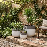 Pot de fleurs en béton minimaliste écologique léger Ronglin GRC pour la maison, le jardin, l'hôtel - Vente en gros disponible