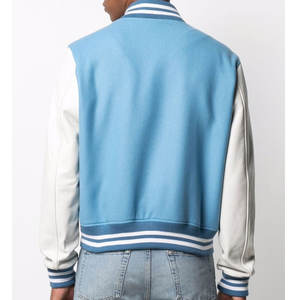 Chaqueta de Béisbol Varsity para Hombre, Chaqueta Letterman de Mezcla de Algodón, Sudadera Clásica Informal con Cuello Alto, Ropa Deportiva - Product Image 4