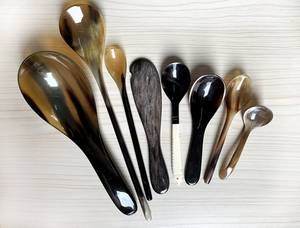 Cuillère en corne naturelle de haute qualité, nouveau design, pour la table et la présentation culinaire, cuillère en corne de buffle personnalisable par Tradebit - Product Image 4
