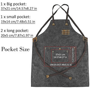 Tablier de Luxe en Cuir et Toile avec Fermeture Éclair, Bretelles Croisées Réglables pour Chef, Barbecue, Barista, Barbier, Menuisier, Équipement d'Atelier LCA-0053 - Product Image 6