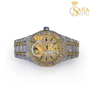 Sara Jewels Customized Stylish Elegant Luxury Quartz Rose Gold Moissanite Diamond Hip Hop Watch Fully <b>Studded</b> Stainless Steel - Product Image 3