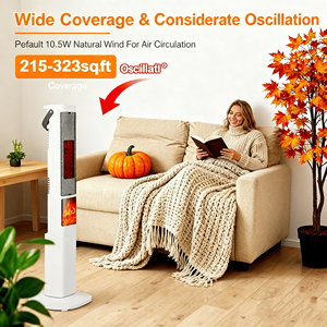 Stufa Elettrica Portatile 3-in-1 Silenziosa per Interni, Copertura Ampia a 120 Gradi, Effetto Caminetto 3D, Timer e Telecomando - Product Image 4