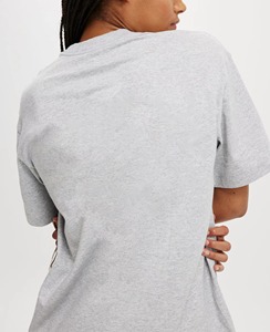 Women's Oversized Crew Neck <b>T</b>-<b>Shirt</b> Solid Light Gray 100% Cotton Loose Fit Regular Sleeve Jersey Fabric All Seasons Style - Product Image 6