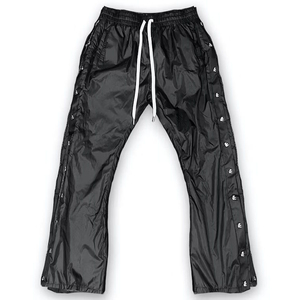 Customized Track Joggers Flared Pant Baggy High Quality <b>Wind</b> <b>Breaker</b> Distressed Wide Legs Nylon men's pants, - Product Image 6