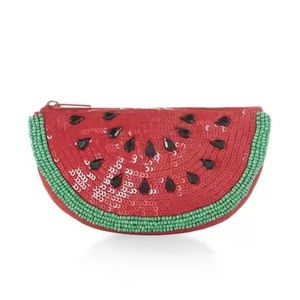 Porte-monnaie rond brodé de perles écologiques STAR avec fermeture éclair en laiton - Product Image 4