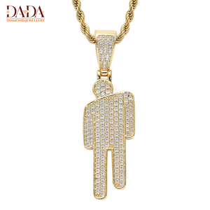 Collier pendentif robot entièrement serti de diamants avec chaîne en corde, bijoux personnalisés hip-hop pour hommes - Product Image 4