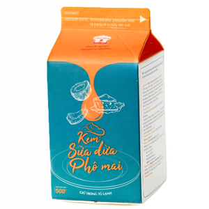 Crème non laitière personnalisée en gros sous marque privée, crème dessert au fromage de noix de coco HALAL, pour café et thé au lait, 500G, fournisseur - Product Image 1