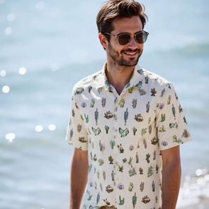 High Quality Custom All Over Print Hawaiian <b>Shirt</b> for <b>Men</b> Quick Dry Summer Vacation <b>Beach</b> <b>Shirt</b> - Product Image 1