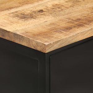 Buffet noir avec placage en bois de manguier naturel - Product Image 4