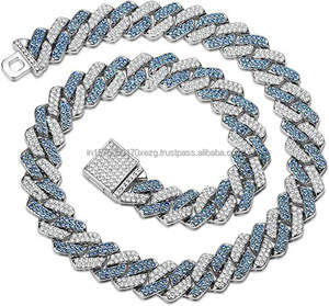 Men 925 Sterling Silver <b>Iced</b> Out Cuban Link <b>Chain</b> VVS Moissanite Diamond Necklace Hip Hop Bling Jewelry - Product Image 1