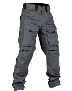 Mens Tactical Cargo Pants <b>Multi</b> Pocket Workwear Style Grey Polyester Canvas Breathable Elastic Waist Autumn Fit - Product Image 5