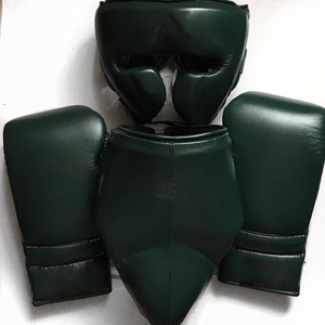 Conjunto Profesional de Boxeo Personalizado en Cuero Vacuno con Protector Inguinal y Protector de Cabeza, Equipo de Protección para Entrenamiento de Boxeo - Product Image 2
