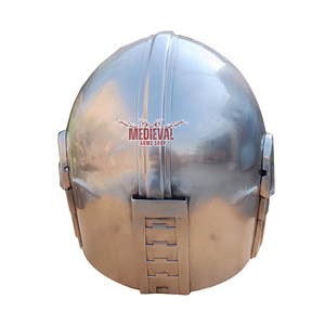 Casco Mandaloriano Hecho a Mano, Armadura de Caballero de Acero Suave con Acabado Plateado, para Reenactaciones Históricas, Fiestas de Halloween y Proveedor Mayorista - Product Image 5