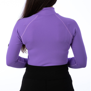 Camiseta térmica premium para mujer, con cremallera corta, para equitación, suave, elástica, para entrenamiento. - Product Image 2