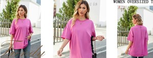 T-shirt décontracté pour femme, coupe ajustée, 100 % coton, mi-long, col rond, grande taille, manches courtes, anti-plis, séchage rapide, compressé - Product Image 4