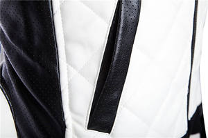 Blouson Bomber Homme de Luxe en Cuir PU Matelassé Coupe Slim Tendance Contraste Style Motard Veste Zippée Hiver Décontractée pour Homme - Product Image 3