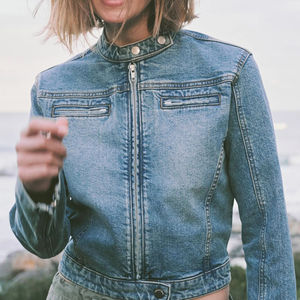 Chaqueta Vaquera para Mujer con Lavado Ácido, Estilo Retro de los 90, Abrigo de Mezclilla, Estética Urbana - Product Image 1