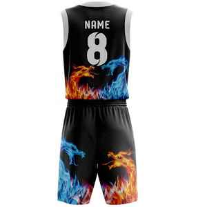 Conjunto de Camiseta de Baloncesto sin Mangas Azul para Hombre, Estampado Degradado, Uniformes de Poliéster que Absorben la Humedad, Pantalones Cortos con Cintura Elástica - Product Image 5