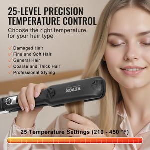 Plancha de Titanio de 25 Niveles de Temperatura, Plancha de Pelo de 1.5 Pulgadas con Tecnología de Iones Negativos - Product Image 5