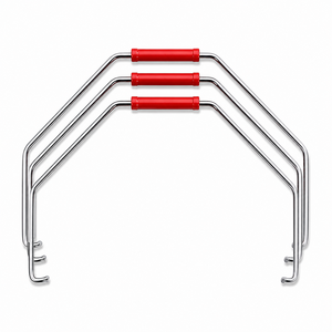 Asa resistente para cubo de fregona con agarre de PVC rojo para carros de limpieza comerciales y cubos multiusos - Product Image 4