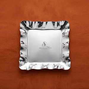 Elegant <b>Square</b> Shape Wavy Stainless Steel Tray Chrome Finish Decorative Platter For Luxury Chocolate Serving & Home Decor - Product Image 4