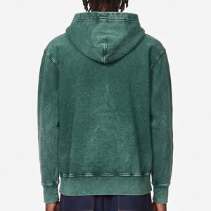 Sudadera con Capucha Oversize para Hombre, Color Verde Sólido, Algodón French Terry, Estilo Casual para Otoño, Transpirable, Teñido en Prenda, Ajuste Holgado, ¡Gran Venta! - Product Image 2
