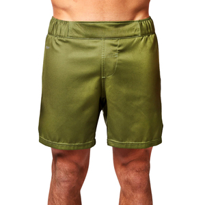 Men's Olive Green Solid Color Board Shorts Quick Dry <b>Elastic</b> Waist Mid Rise Casual Swimwear Short Shorts with Side Stripe - Product Image 2