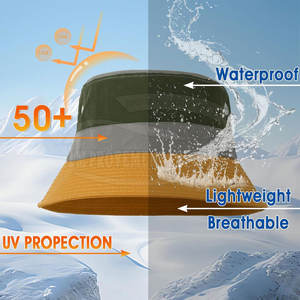 หมวกทรงถังกันน้ำอุปกรณ์เสริมเครื่องแต่งกายหมวกสีตัดกันสำหรับลำลองและเดินทางขายดี - Product Image 4