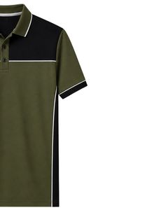 Camiseta Polo Personalizada Verde Oliva y Negra para Hombre, Manga Corta, Informal, Deportiva, de Golf, Transpirable, Veraniega, Premium, de Poliéster - Product Image 4