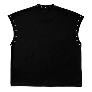 Eyre Sports Wear Custom Distressed Washed Cotton Tank <b>Top</b> Boxy Fit Sleeveless Streetwear T Shirt <b>Rhinestone</b> Trendy Design Unisex - Product Image 2
