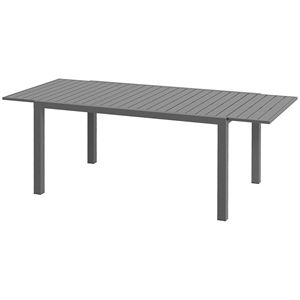 Tavolo da Pranzo Estensibile in Alluminio Grigio Antracite per 6-8 Persone, per Patio e Giardino - Product Image 1